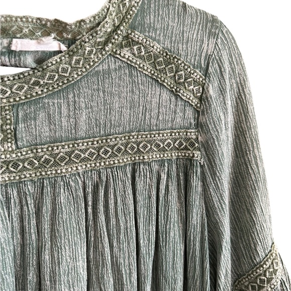 Easel Sage Textured Knit Monochromatic Minimalist Boho Hippie Lagenlook Top Sz S - Picture 8 of 9